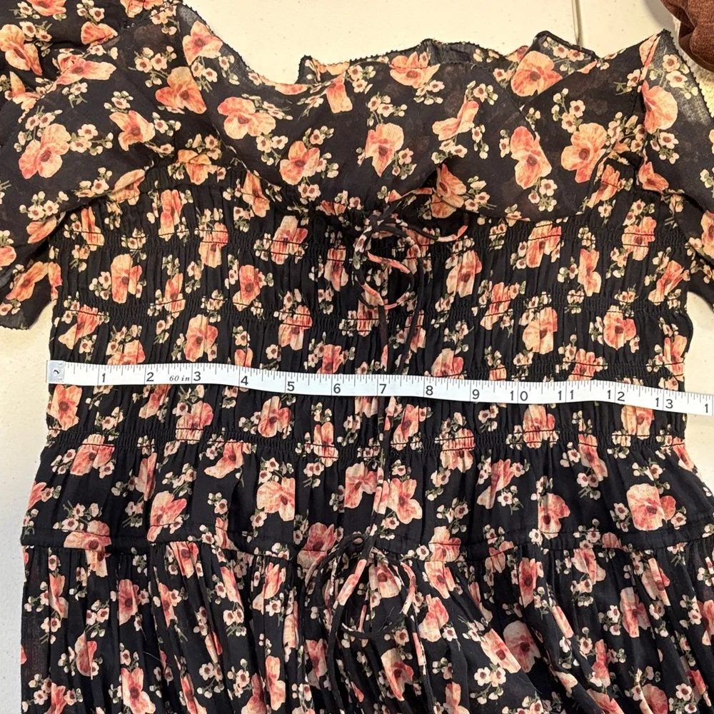 Doen Black and Pink Floral Maxi Dress - Picture 9 of 11